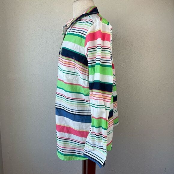 NWT Tommy Hilfiger Half Zip Down Striped Top Size 0X - Picture 4 of 9